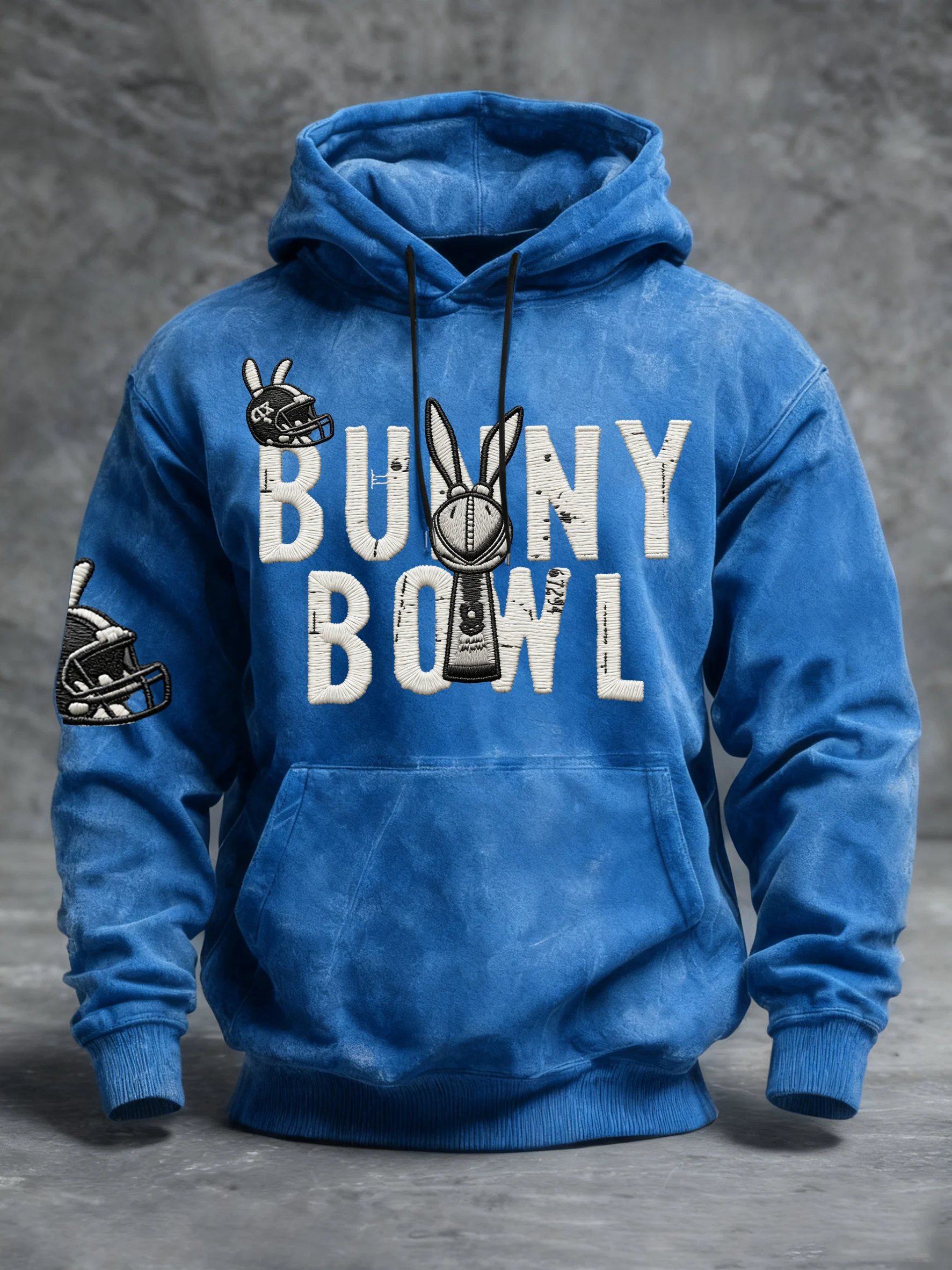 Men's Retro Text Print Hooded Sweatshirt
