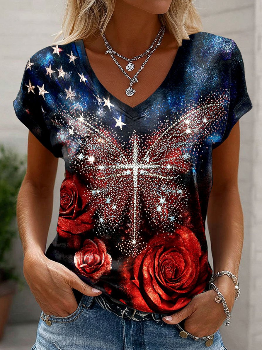 Women's Vintage Faith American Founding 250th Anniversary Short-Sleeved T-Shirt