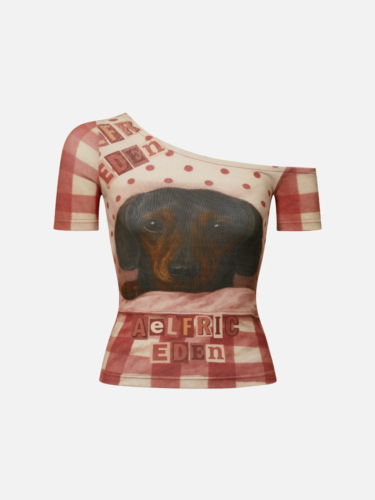 Aelfric Eden Polka Dot Dachshund Off-the-Shoulder Tee