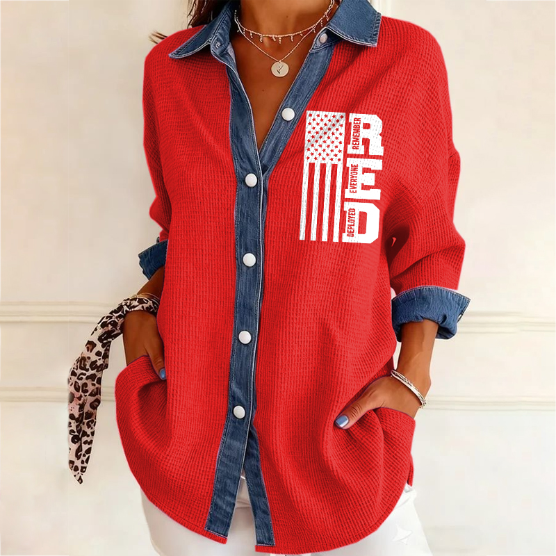 Women's Red Friday Printed Casual Shirt