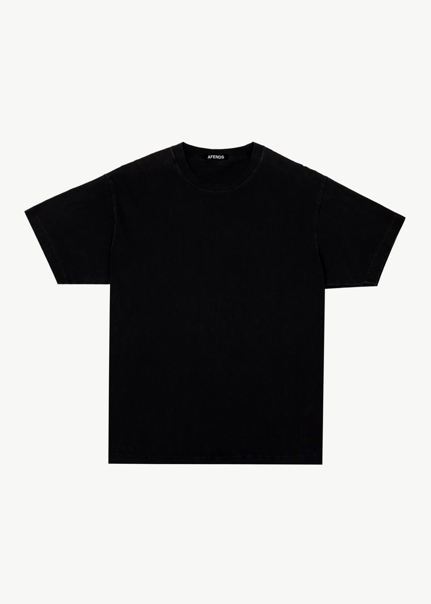 AFENDS Mens Genesis - Heavyweight Boxy Tee - Black