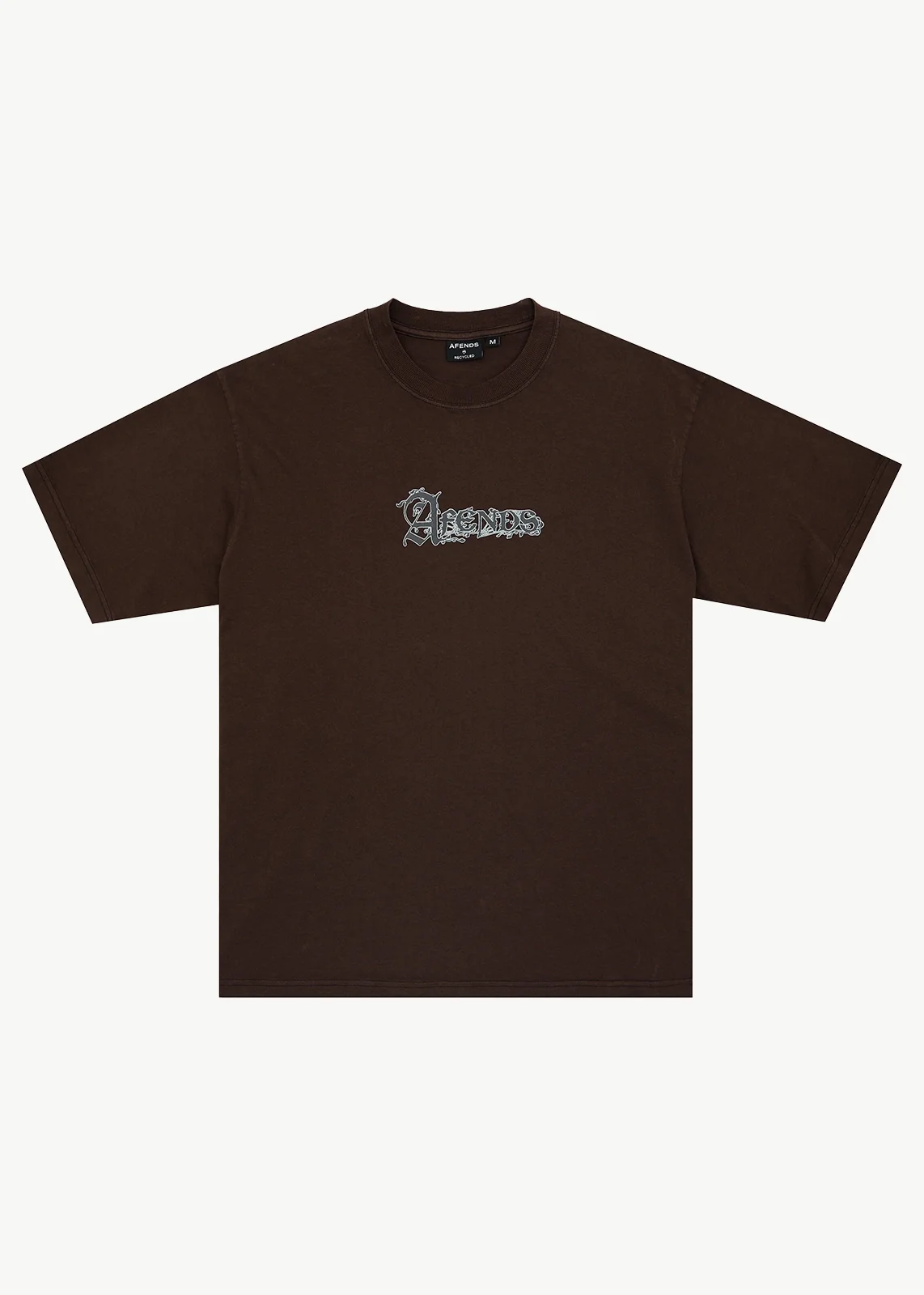 AFENDS Mens Labyrinth - Boxy Tee - Washed Coffee