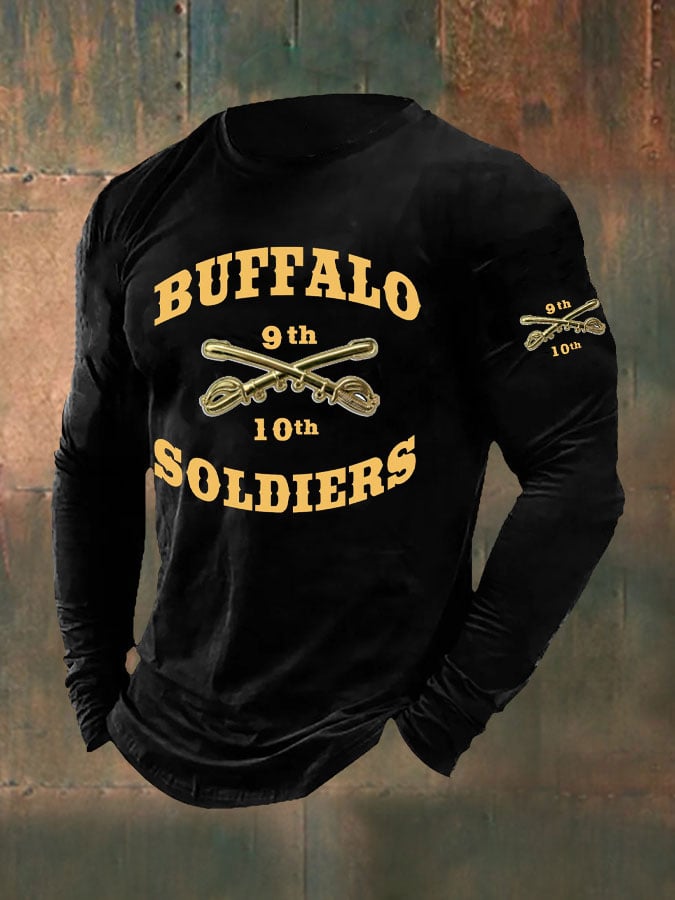 Men's Buffalo Soldier Print Long Sleeve Top