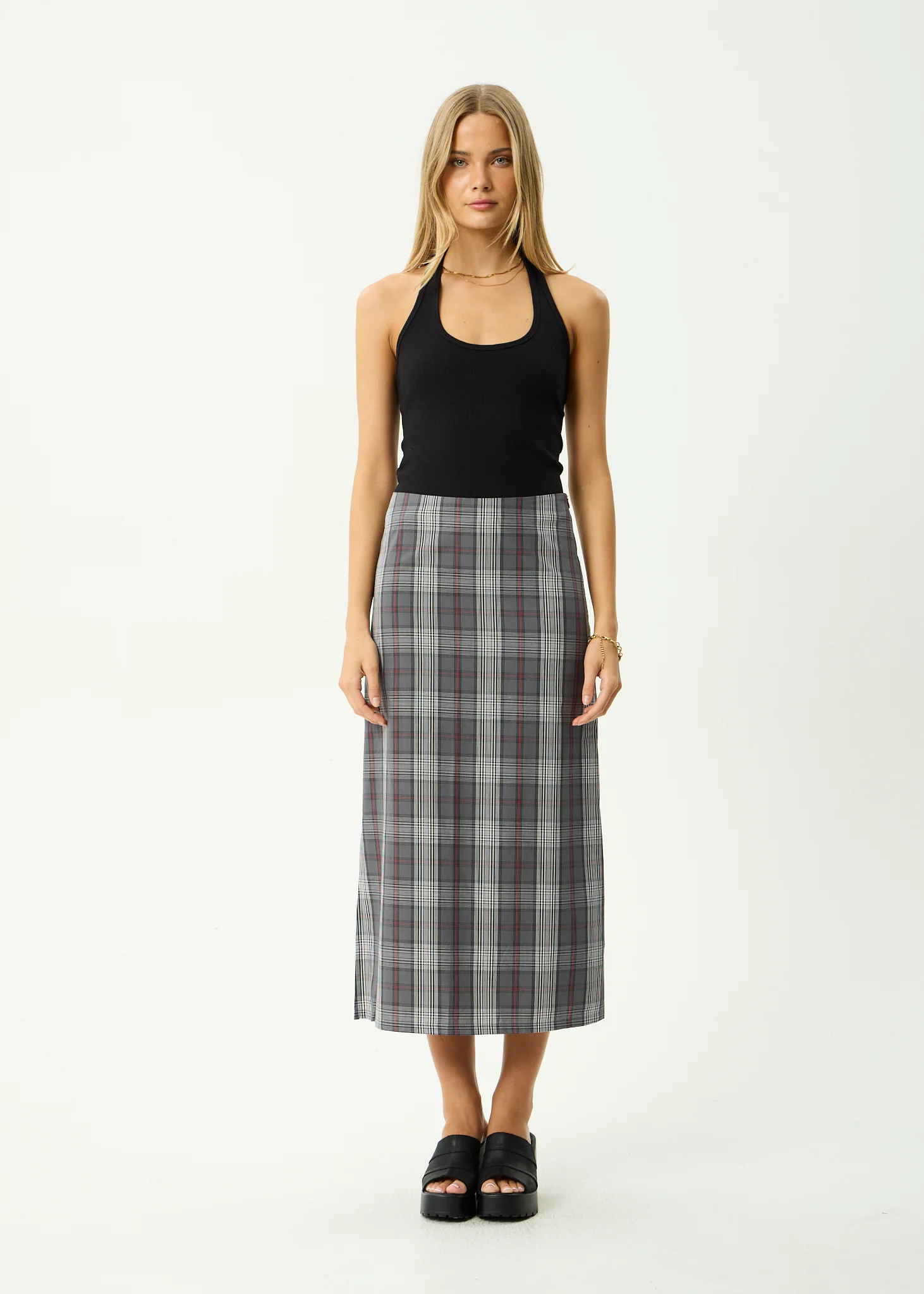 AFENDS Womens Eboni - Midi Skirt - Gunmetal
