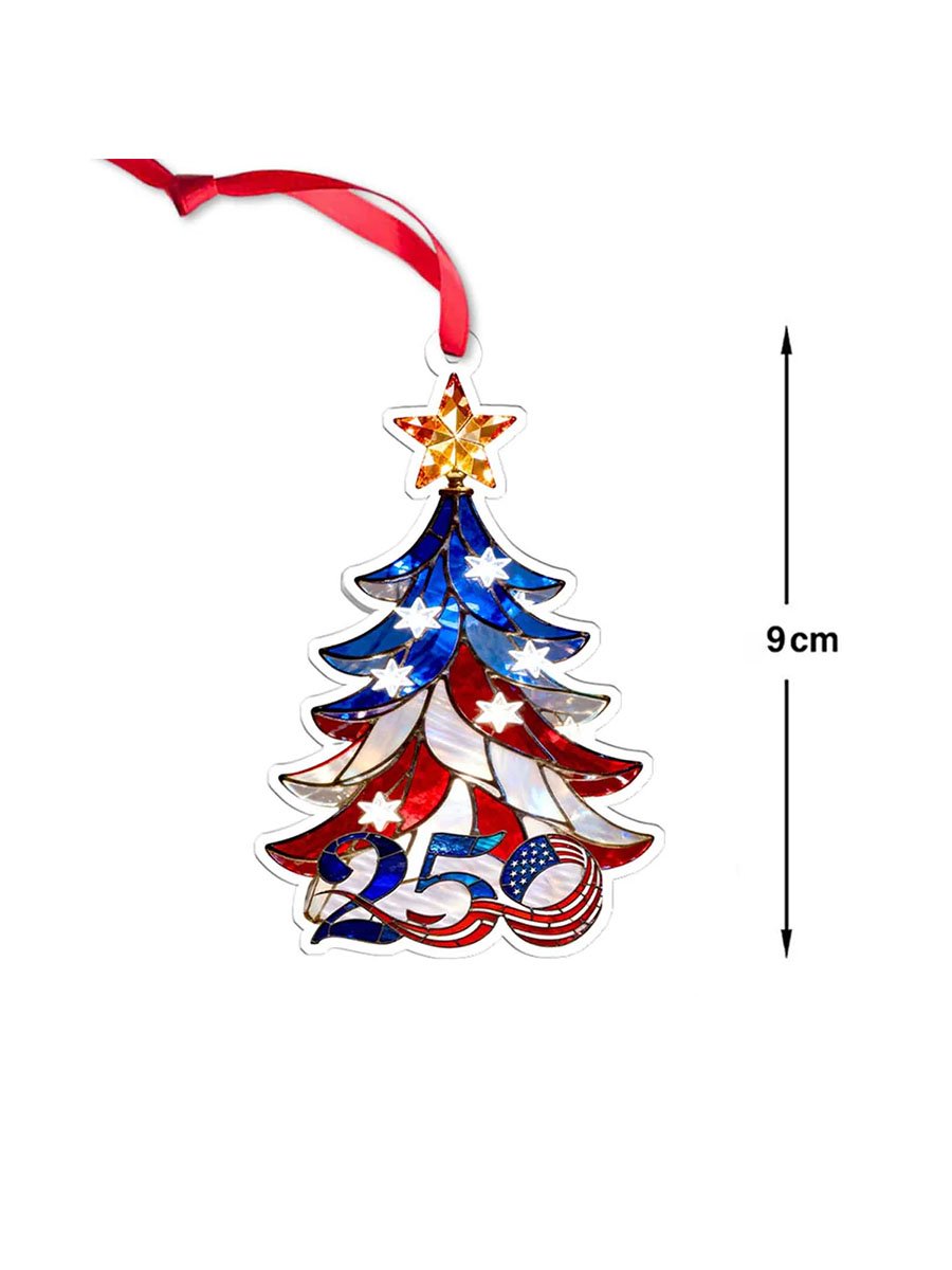 Retro Patriotic Christmas 1776–2026 250th Anniversary Christmas Tree Ornament