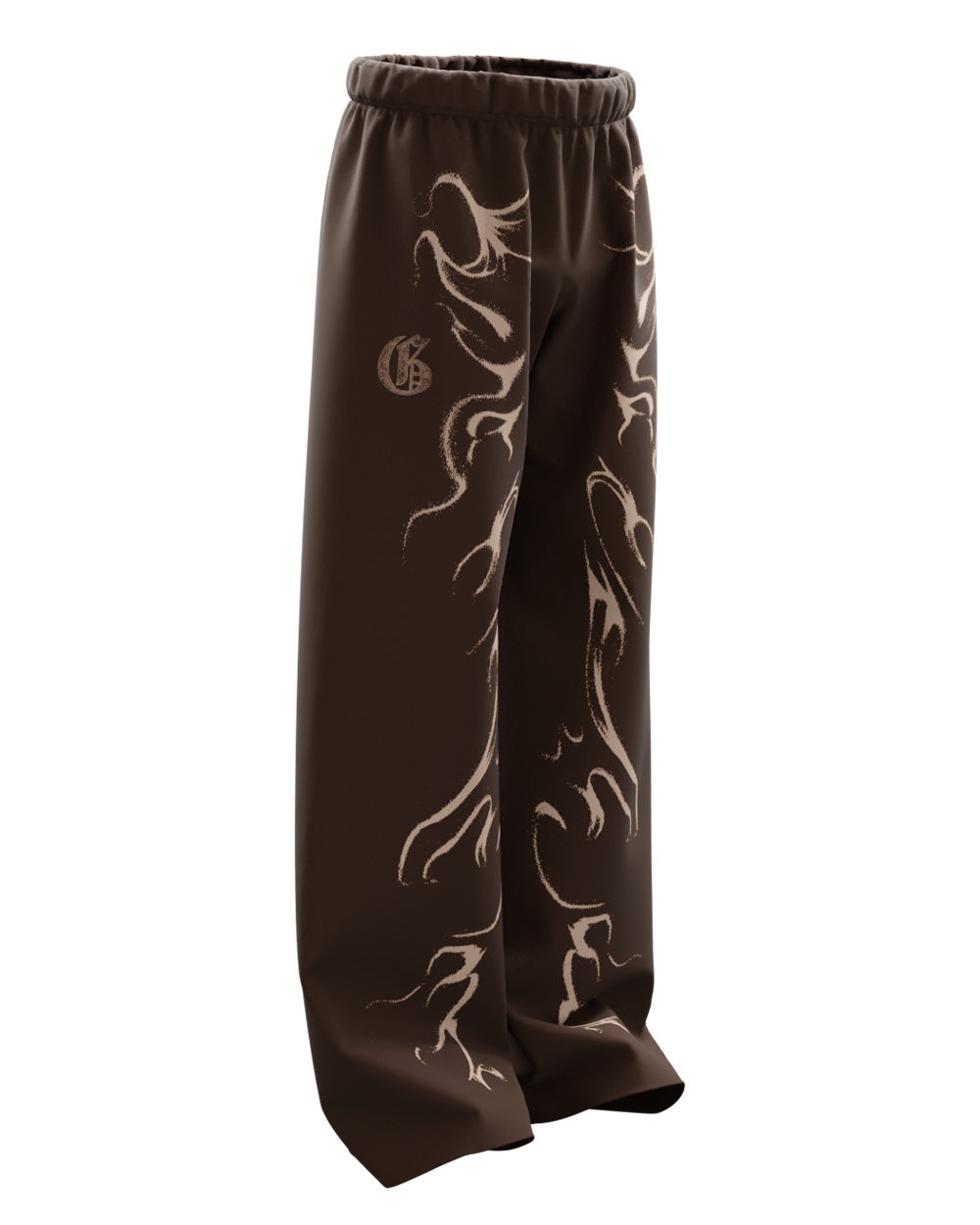 Smoke Brown Unisex Straight Fit Baggy Pants