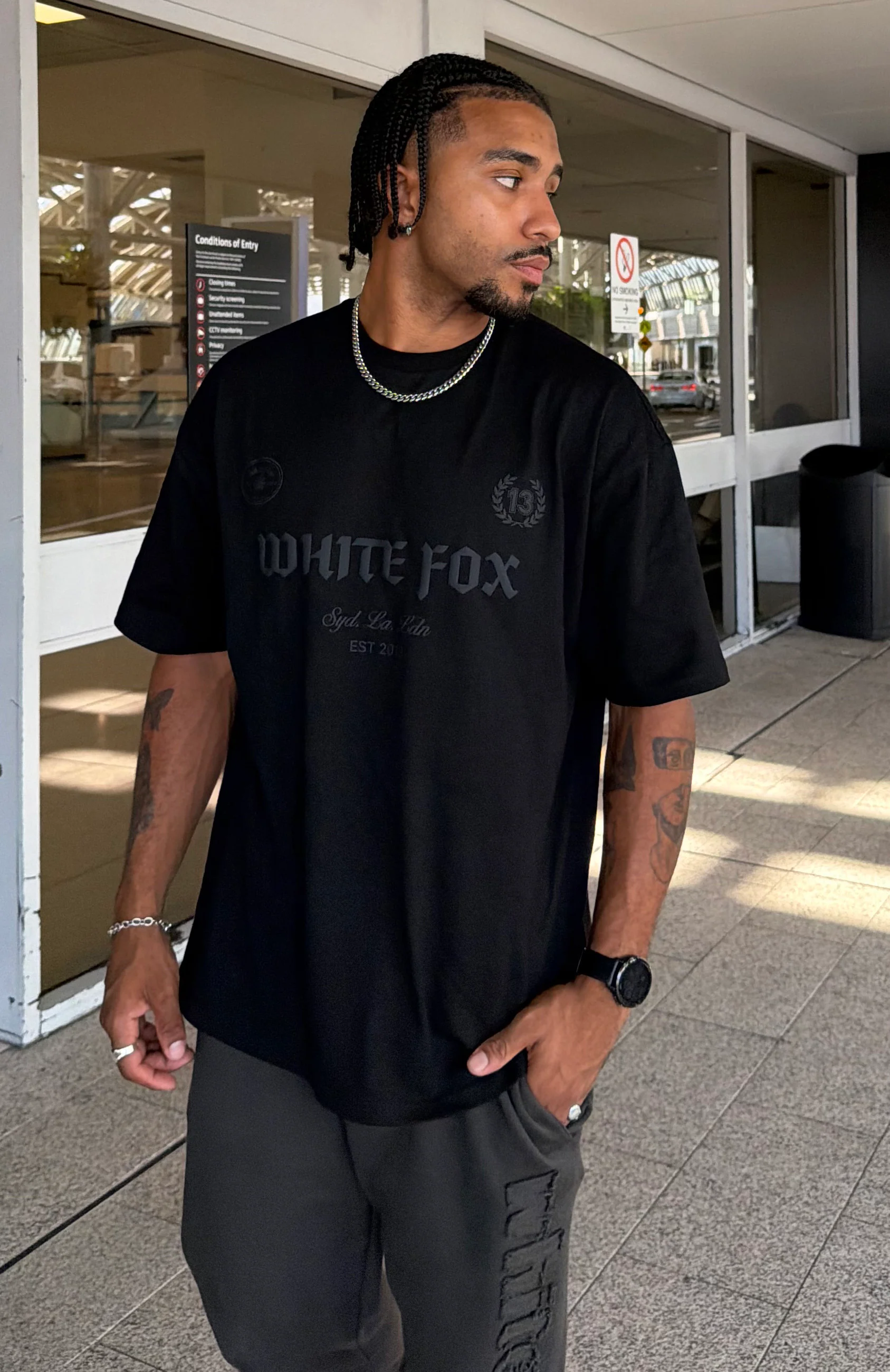 Vibe Too High Oversized Tee Black