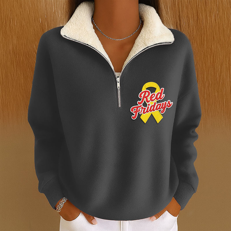 Women's Red Friday Print Casual Sweatshirt