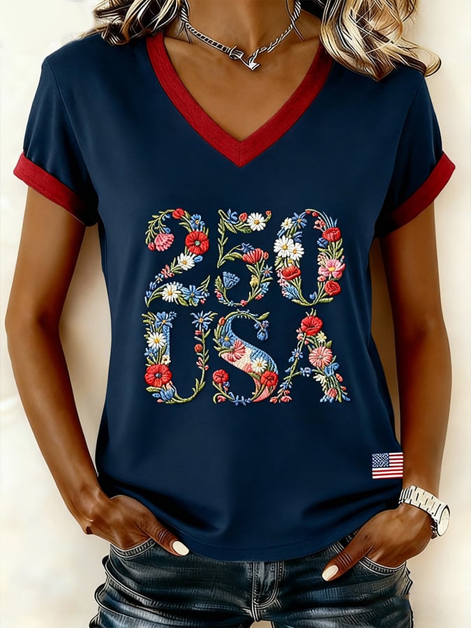 Women's Vintage America 250th Anniversary Print T-Shirt