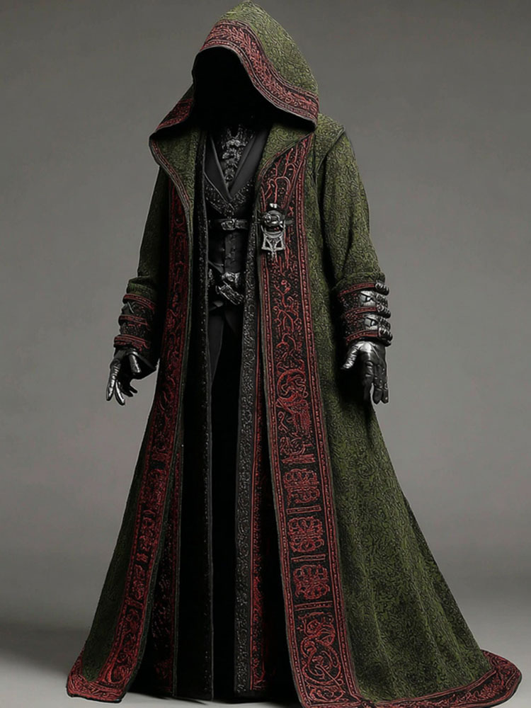 Men's Celtic Knot Patchwork Contrast Color Cape