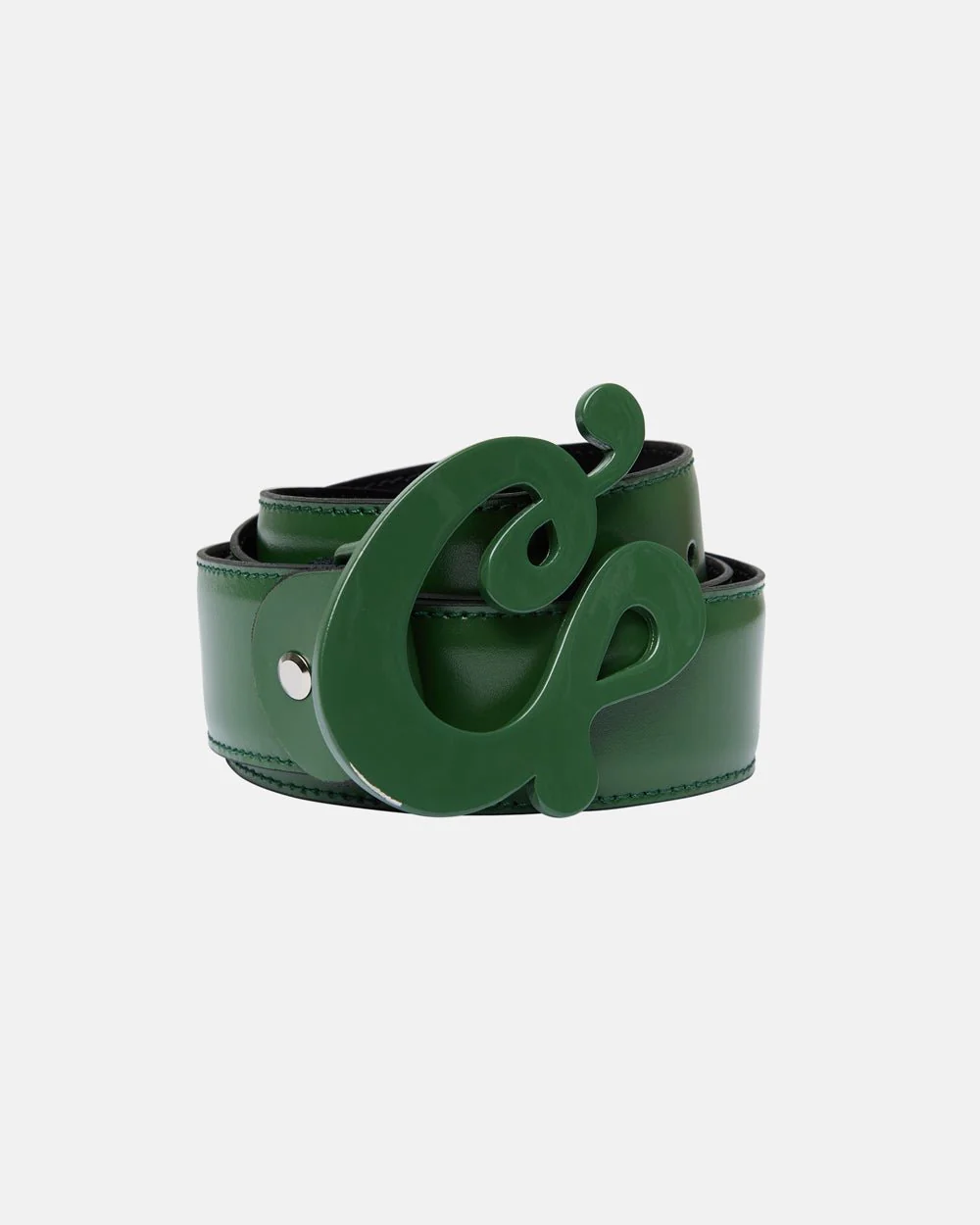 C CURL LEATHER BELT GREEN