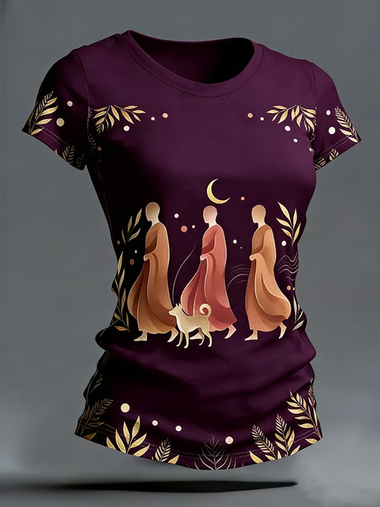 Women's Casual Walk For Peace Printed Casual T-shirt