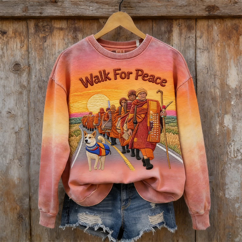 Walk For Peace Aloka Mission Journey Sunset Gradient Sweatshirt