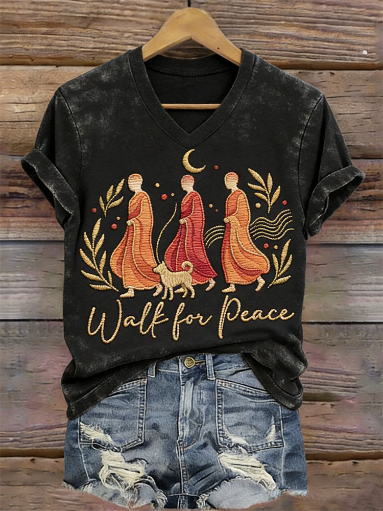 Walk For Peace Aloka Mission Journey Washed T Shirt