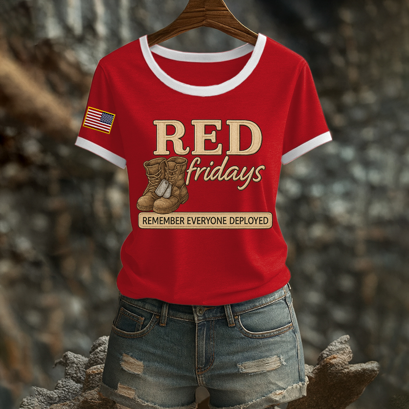 Women's Red Friday Veteran Print T-Shirt