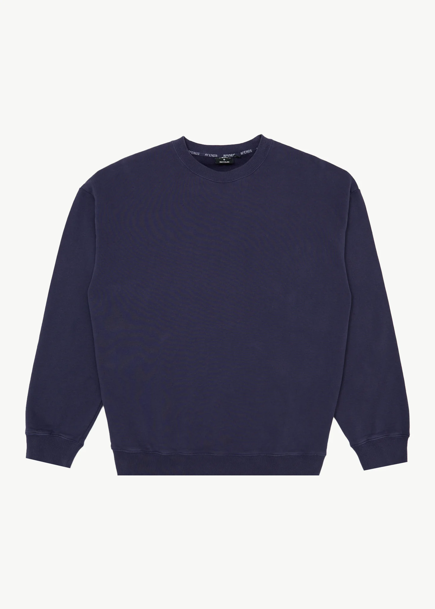 AFENDS Mens Genesis - Crew Neck Jumper - Washed Deep Sea