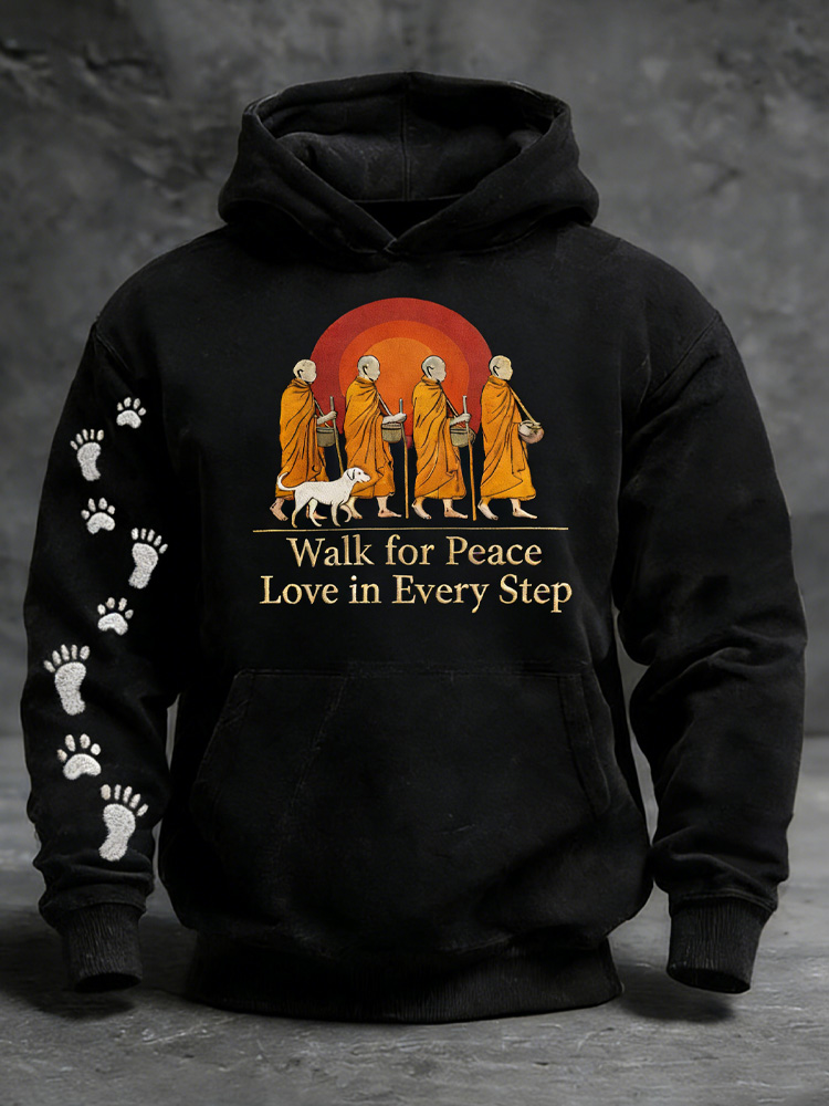 Walk For Peace Artistic Print Hoodie