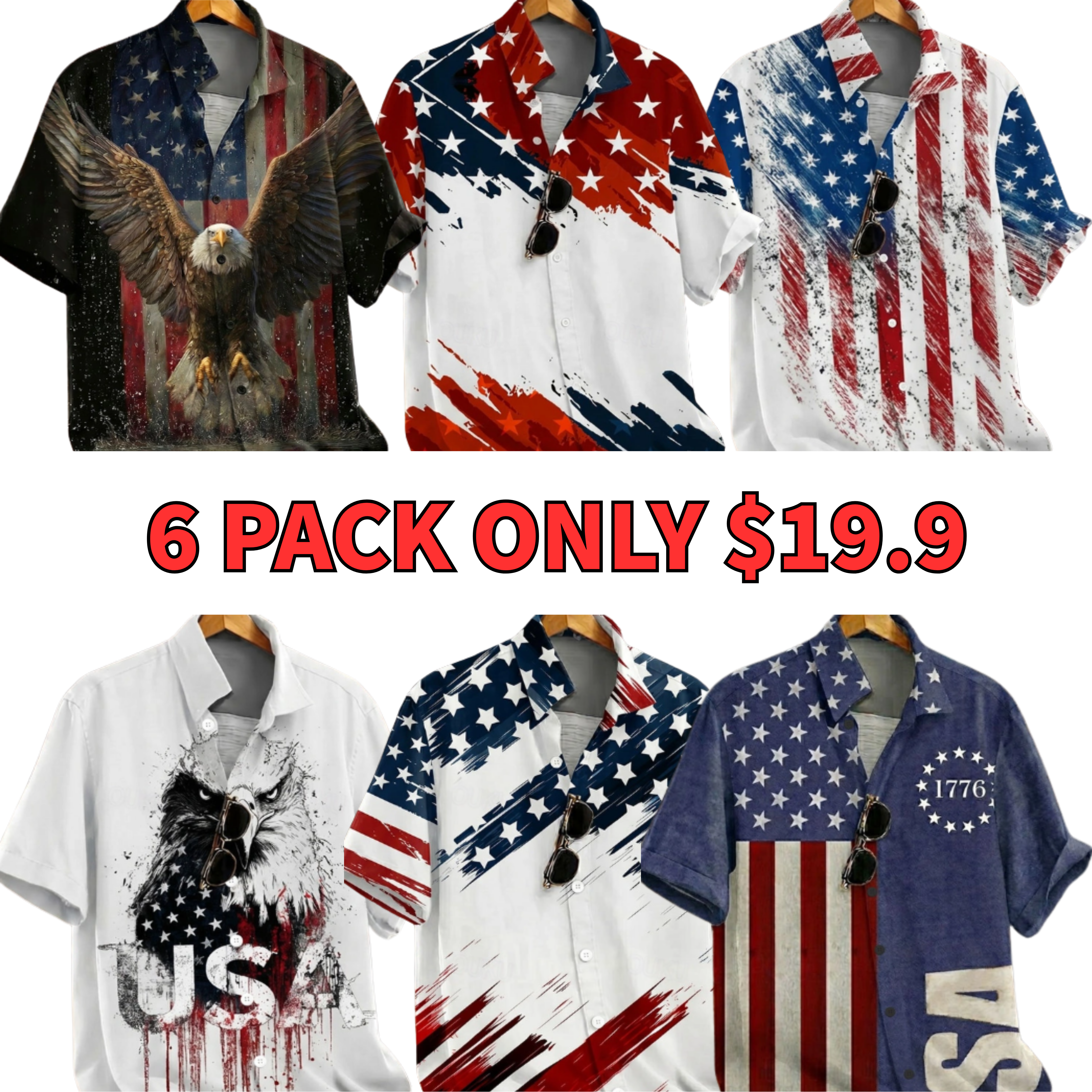 Men's July 4th US 250th Anniversary American Flag 1776 Shirt