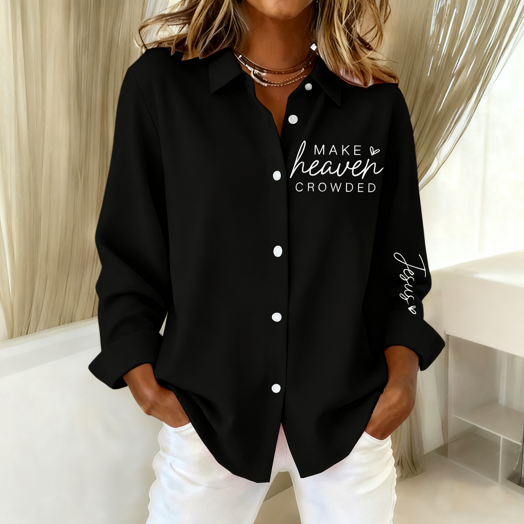 Women's Faith Print Casual Shirt