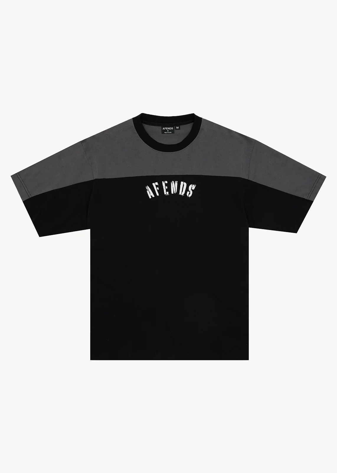 AFENDS Mens Contingent - Boxy Vintage Tee - Black