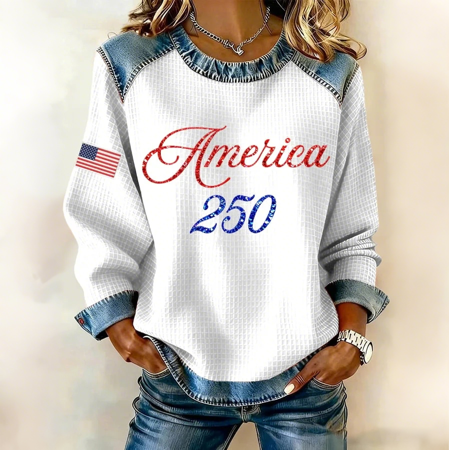 Women's 250th Anniversary Patchwork Casual Sweatshirt