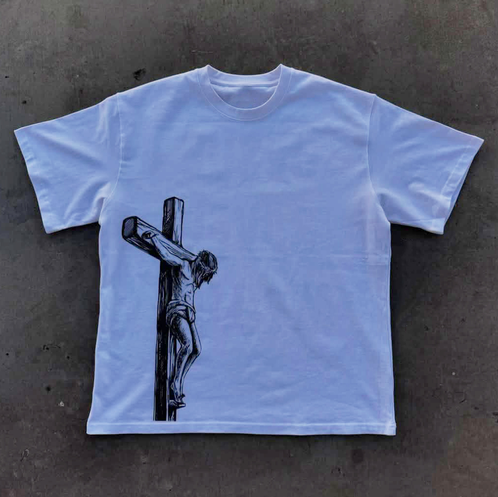 Jesus Saved My Life Print Short Sleeve T-Shirt