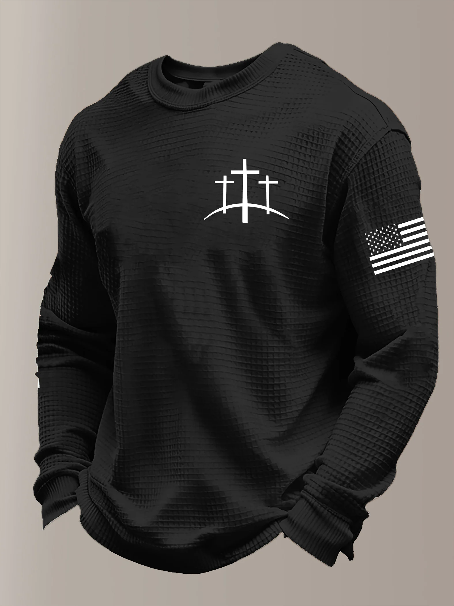 Men's Faith Print Waffle T-Shirt-Fast Shipping