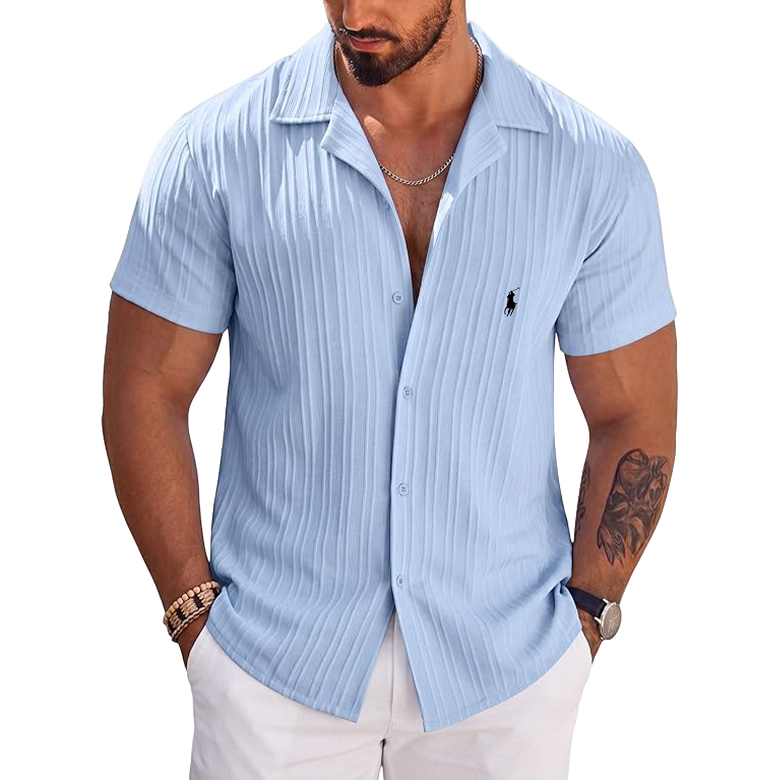 Men's Casual Shirts Short Sleeve Button Down Shirts