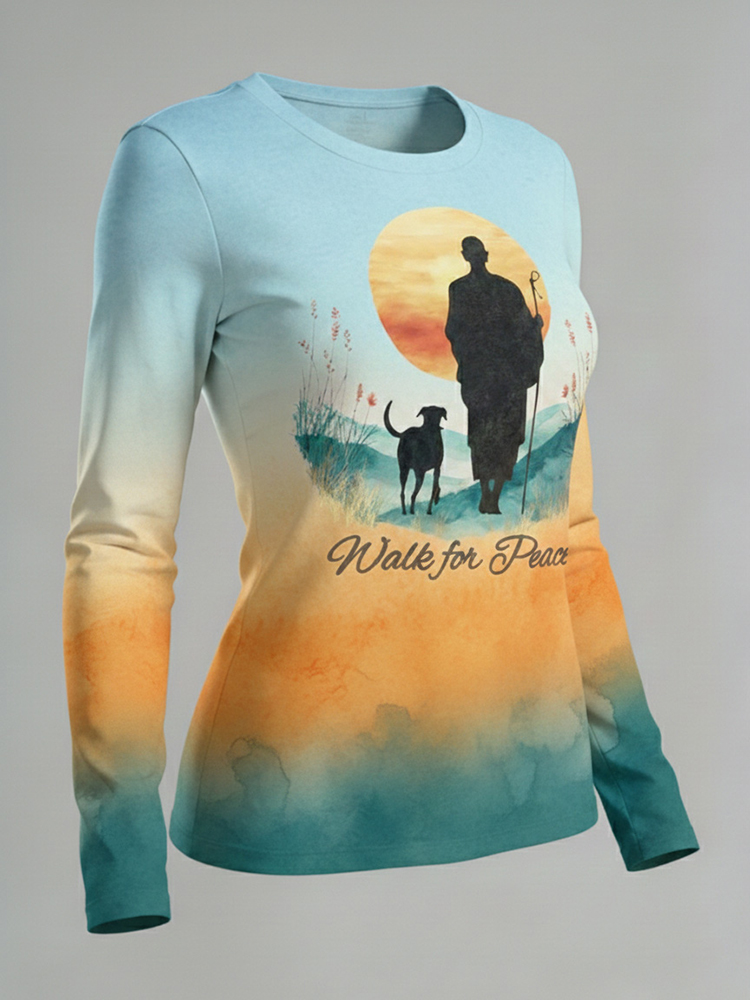 Women's Walk For Peace Tie-dye Art Print T-shirt