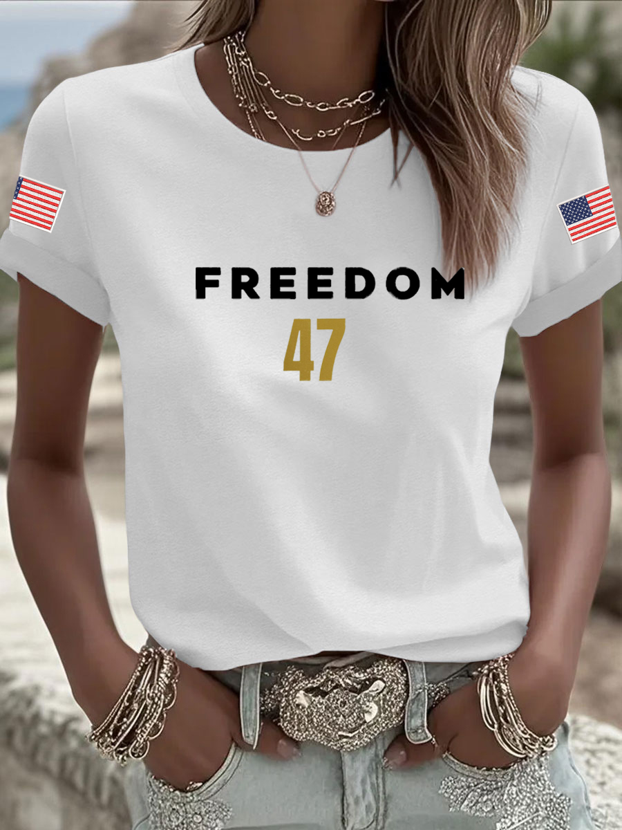 Women's Freedom 47 Flag Short Sleeve T-shirt