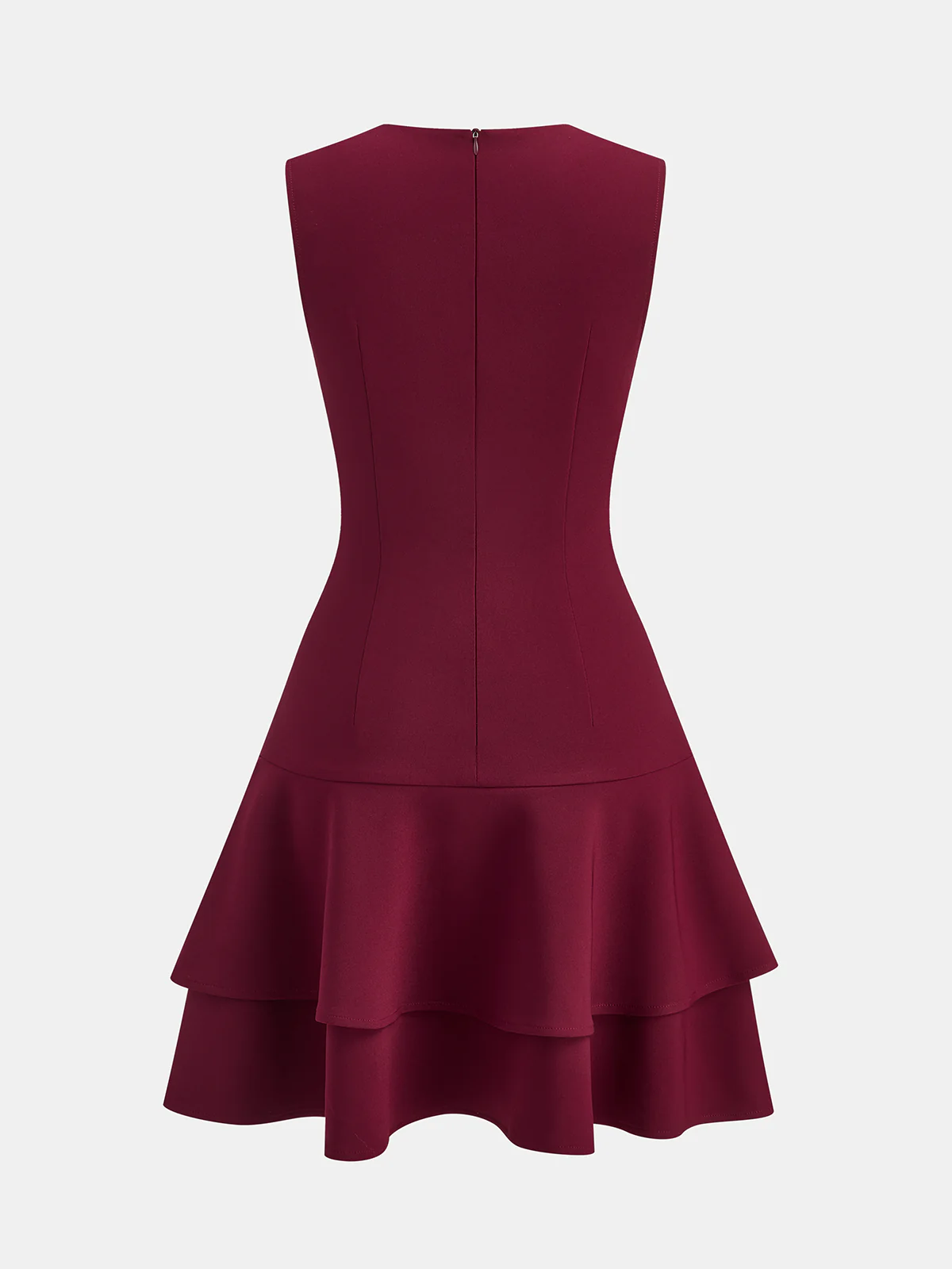 Asymmetric Ruffle Hem Sleeveless Mini Dress