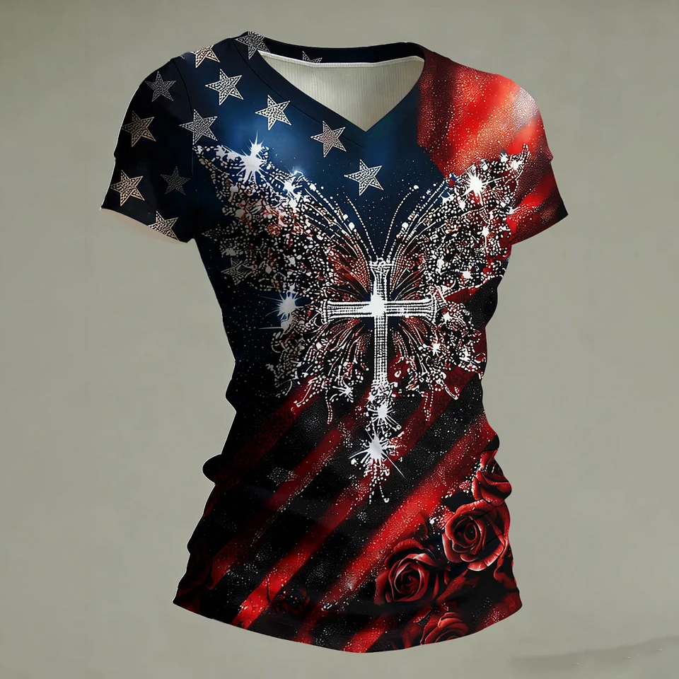 Women's Vintage Faith American Founding 250th Anniversary Short-Sleeved T-Shirt