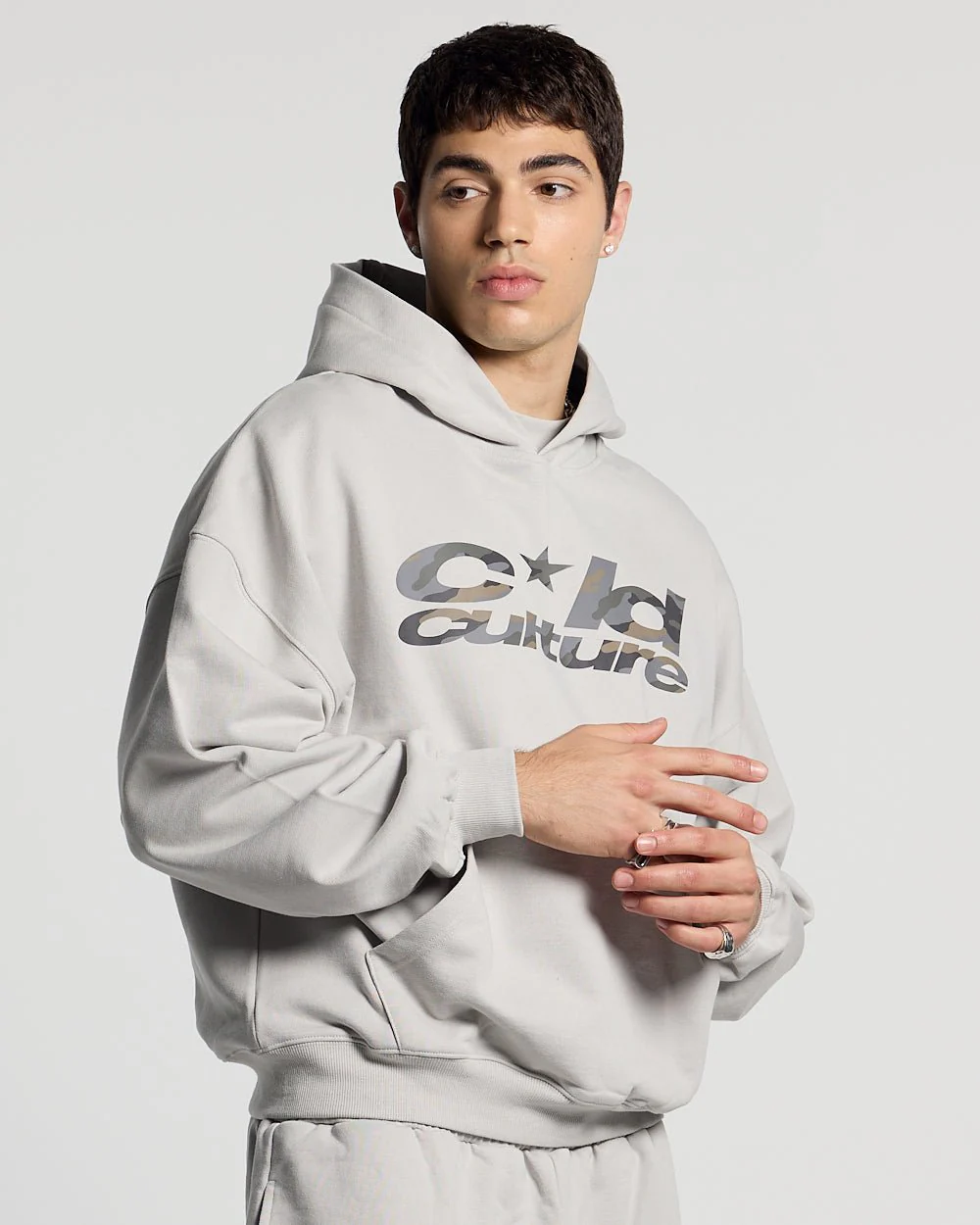 WILD CAMO HOODIE LIGHT GREY