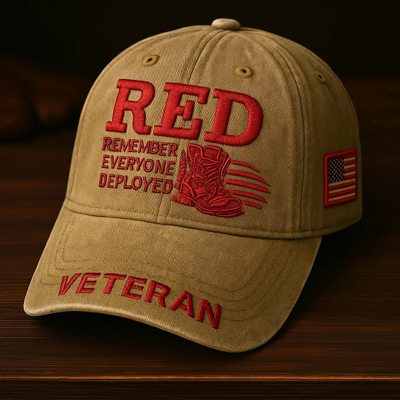 Red Friday Veterans Print Hat