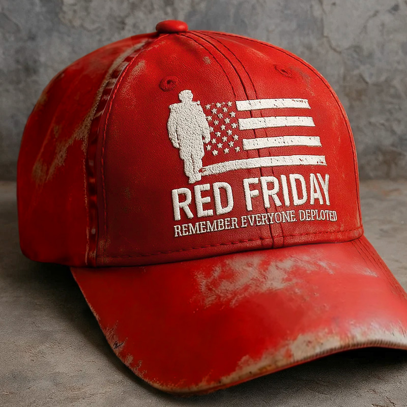 Retro Red Friday Printed Casual Hat