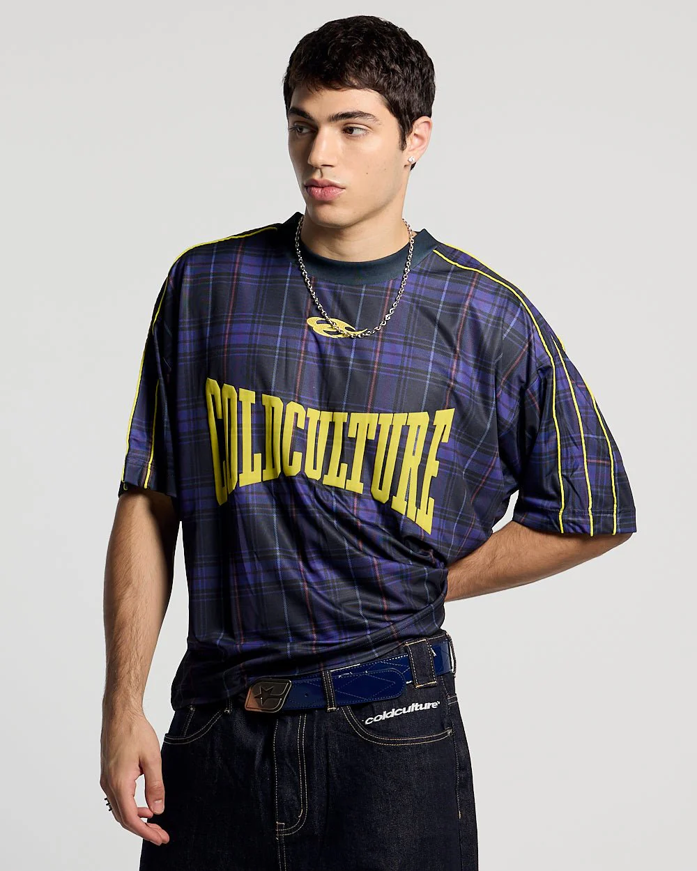 HIGHLANDS PLAID TEE DARK BLUE