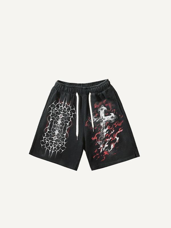 Figure&Wing&Pray&Graphic Print Drawstring Waist Shorts