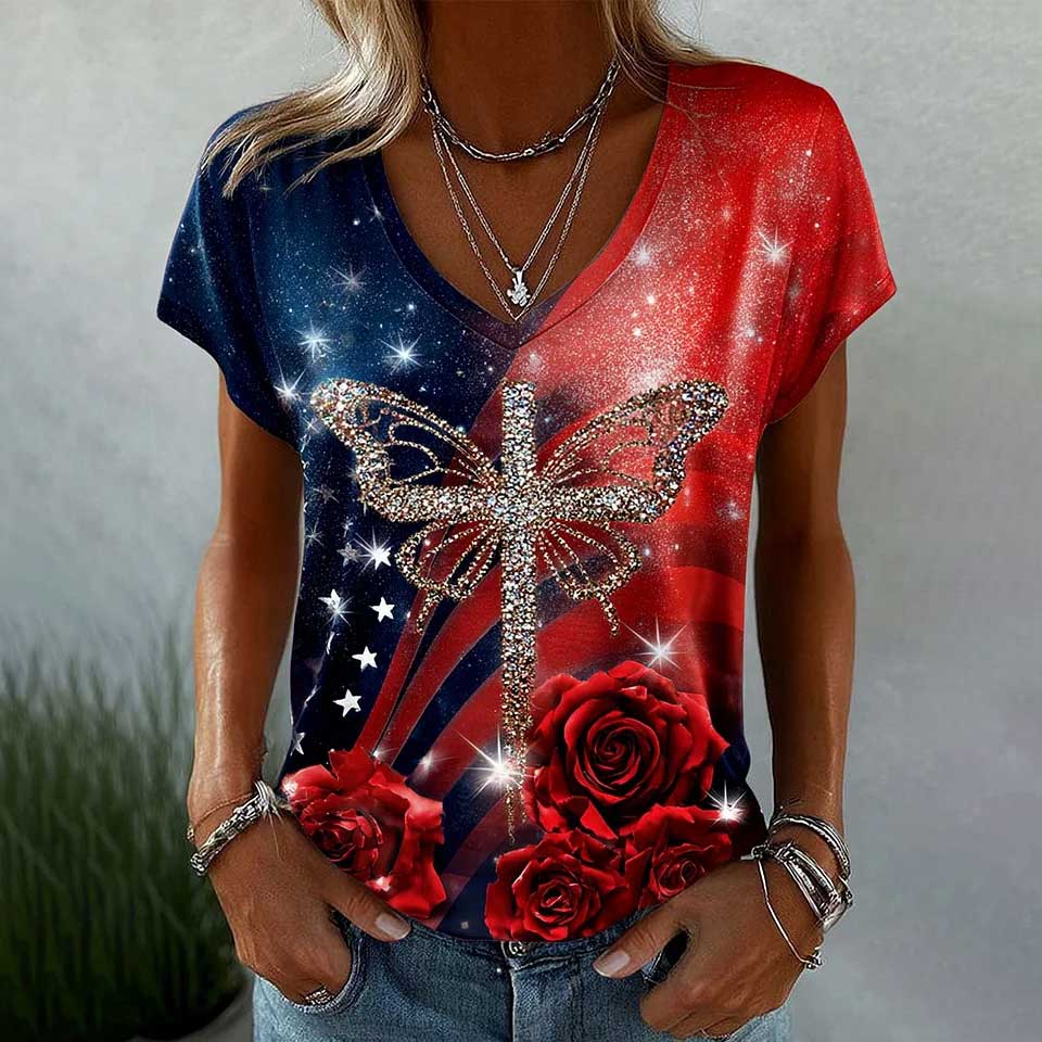 Women's Vintage Faith American Founding 250th Anniversary Short-Sleeved T-Shirt