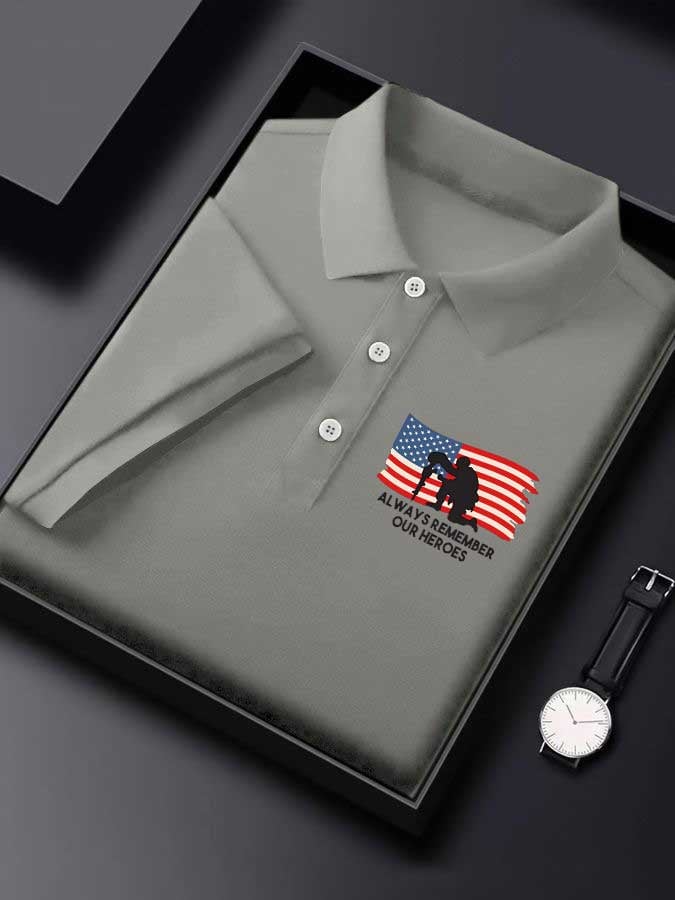 Men's Memorial Day print polo shirt