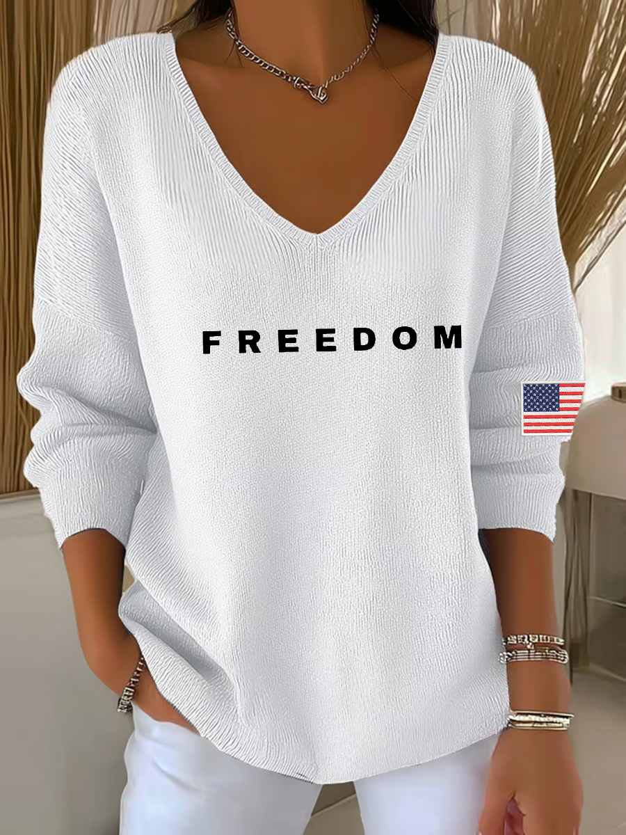 Women's Freedom Is Not Free This is the Turning Point R.I.P Charlie Kirk V-Neck Ribbed Top