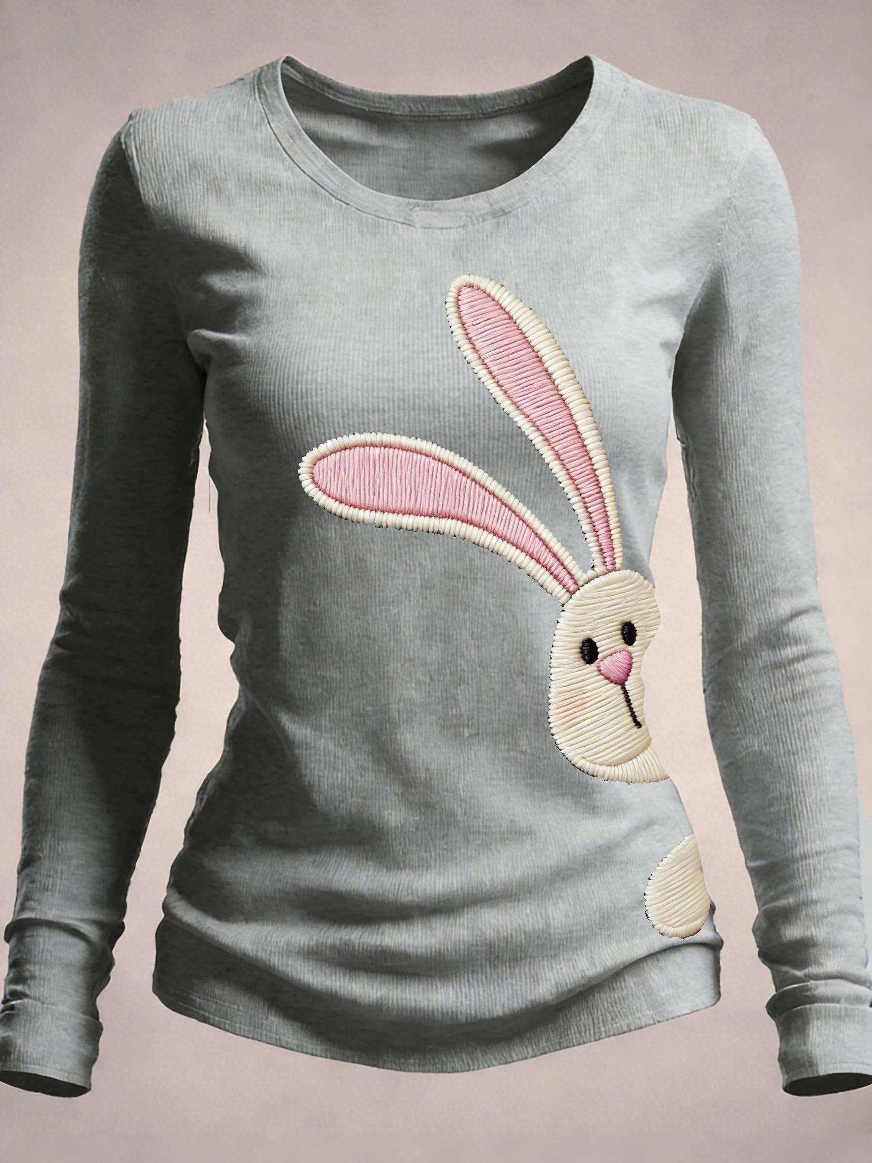Women's Cute Rabbit Print Casual Top