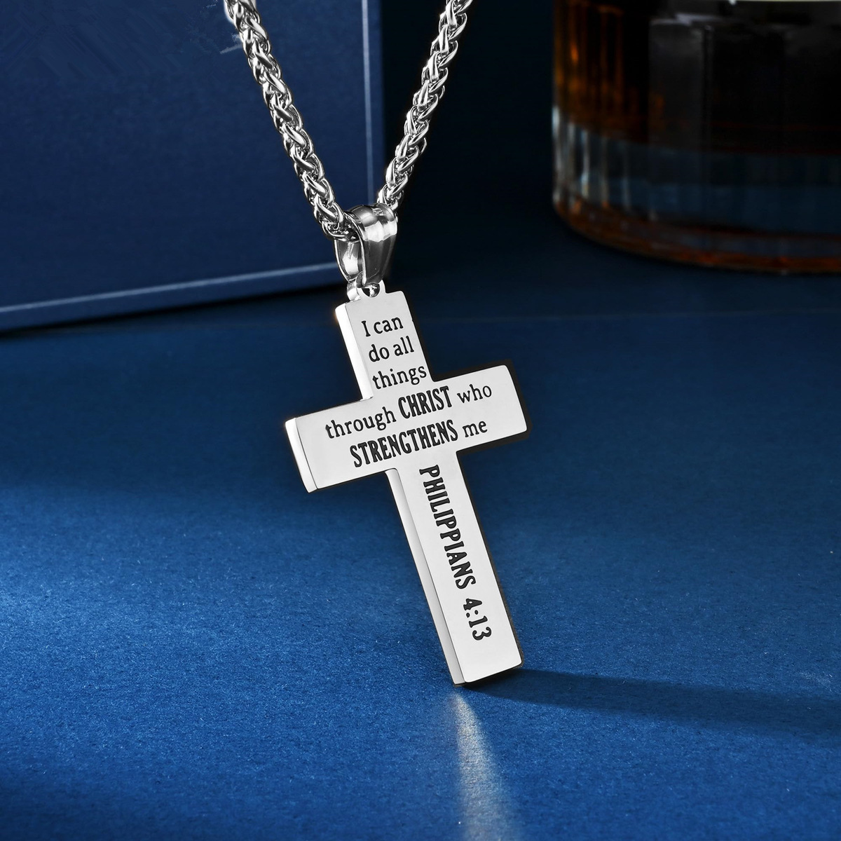 Men's American Flag Cross Necklace