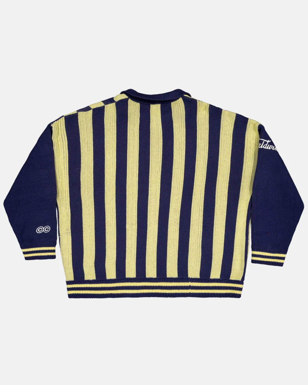 STRUCTURE COLLAR SWEATSHIRT KNIT BLUE/YELLOW