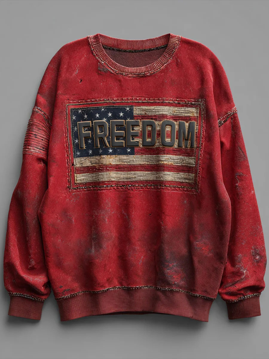 Men's Freedom Printed Casual Sweatshirt