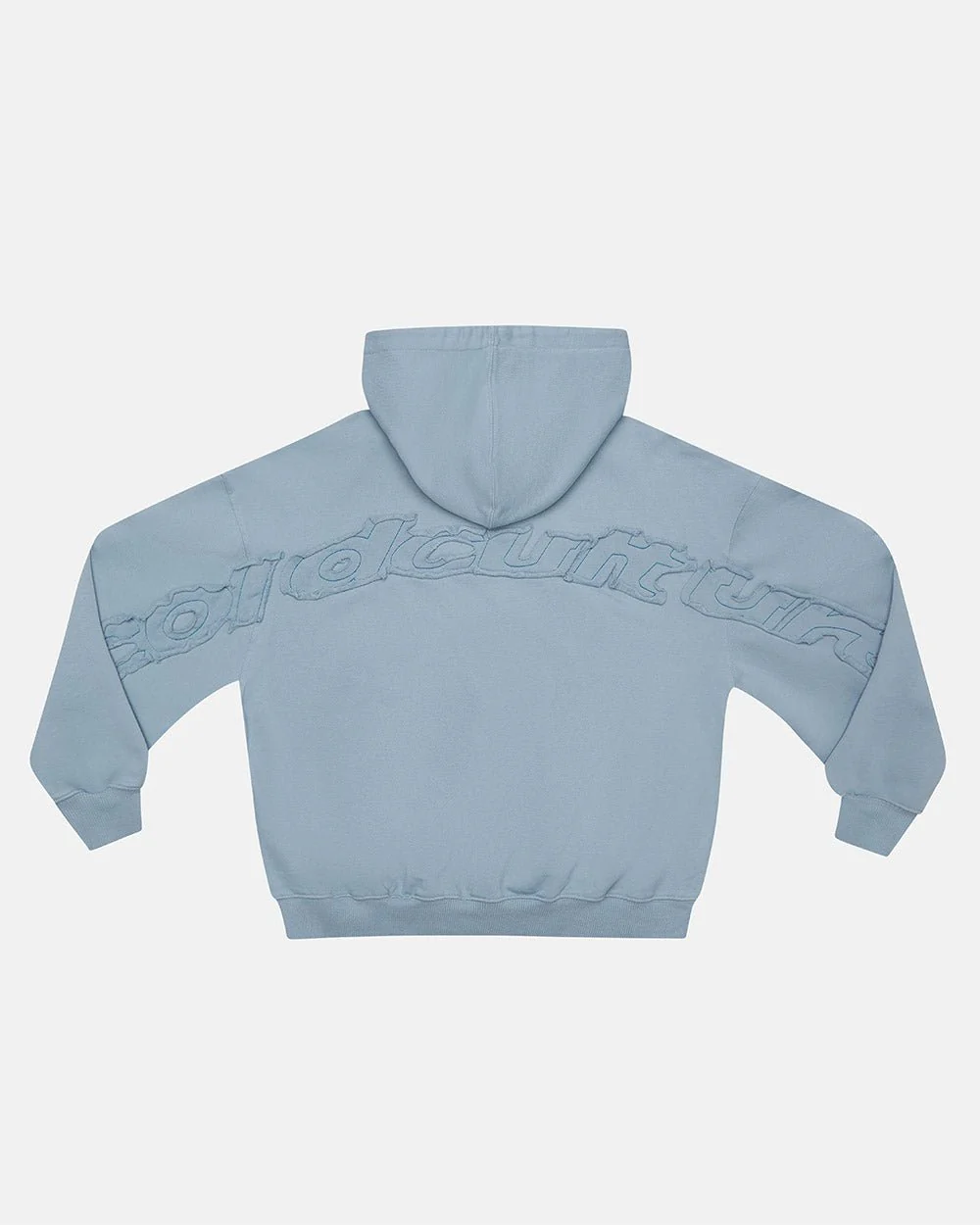 DISTRESS CURVED HOODIE SHADY BLUE