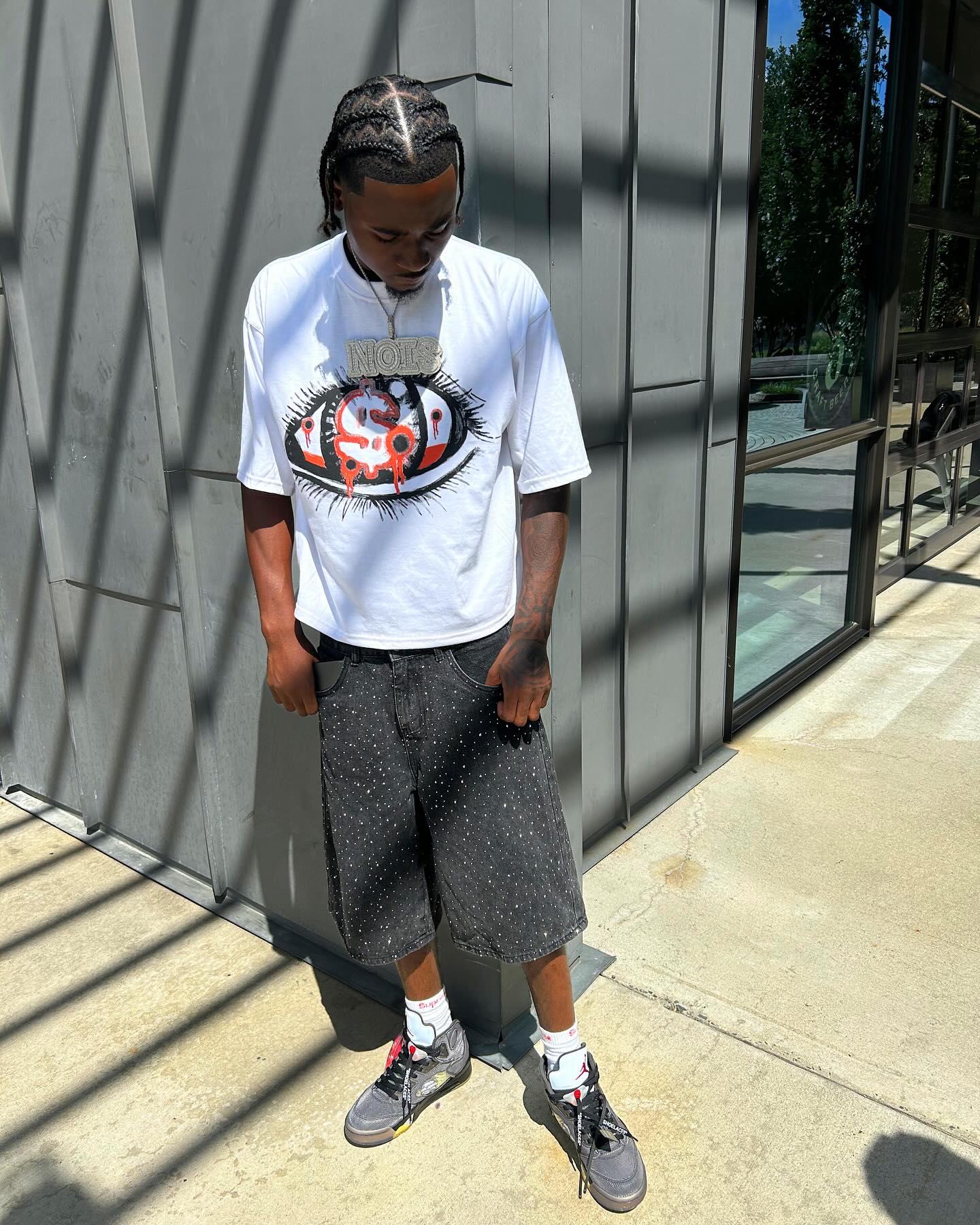 Dollar Eye & Skull Graphic T-shirt