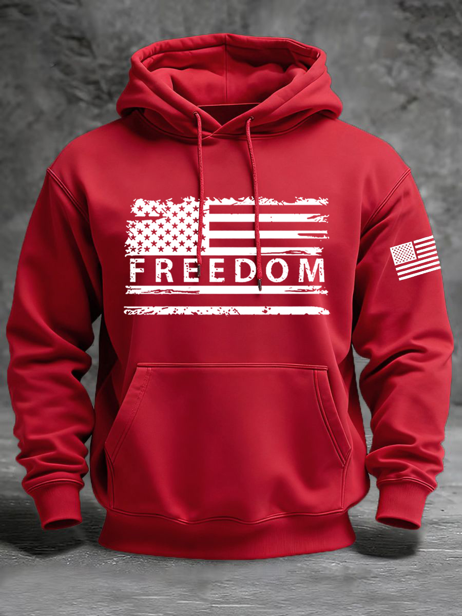 Men's Freedom Flag  Hooded Sweatshirt