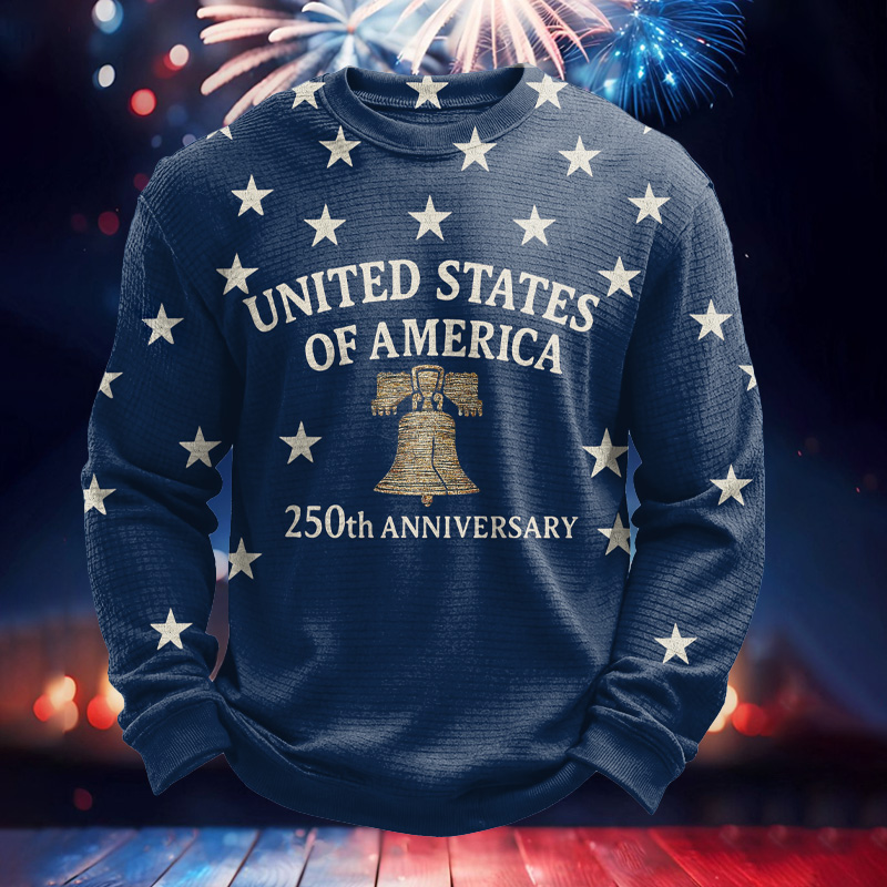 US 250th Anniversary Printed Casual Long-Sleeved T-Shirt
