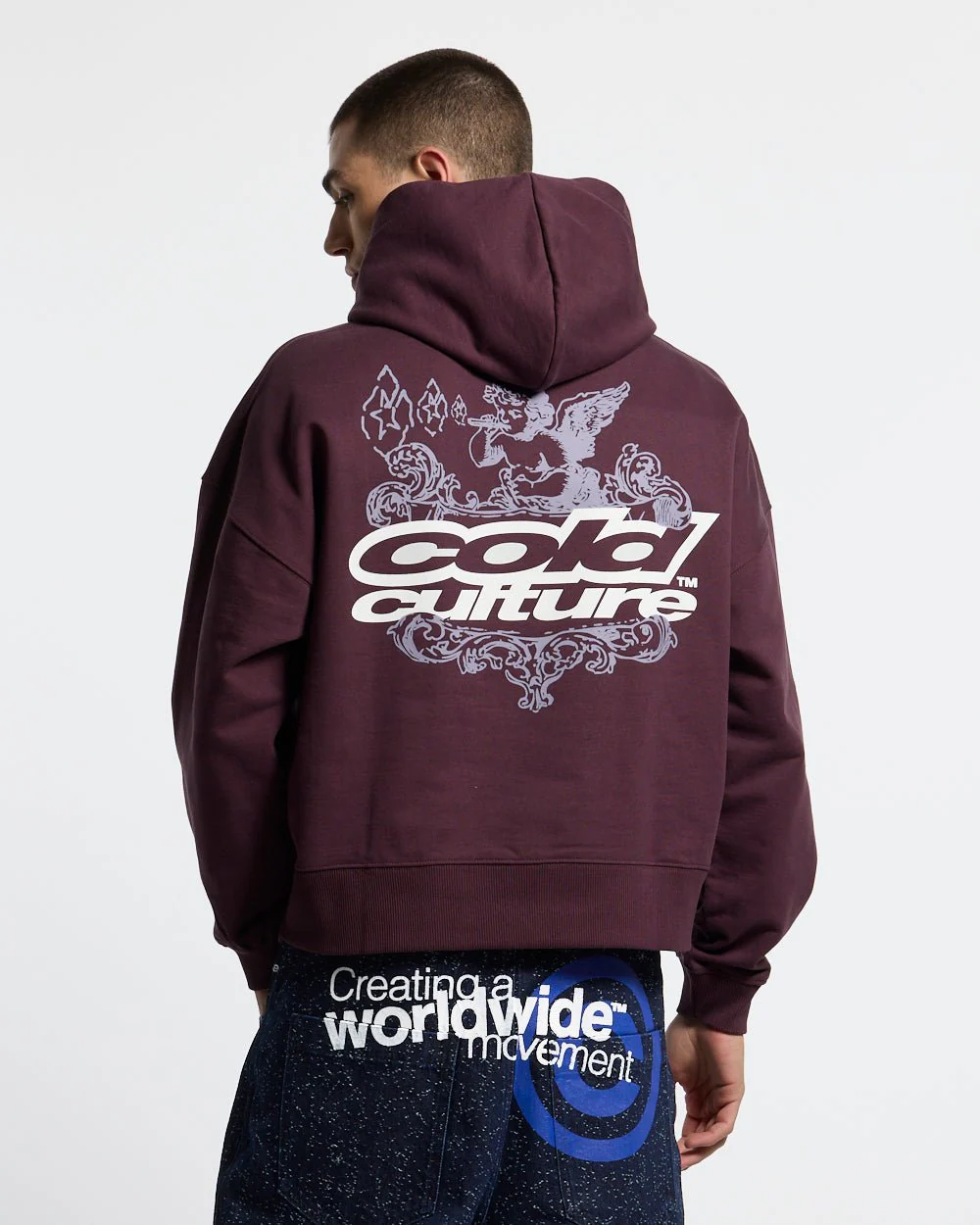 SMOKING ANGEL HOODIE BURGUNDY