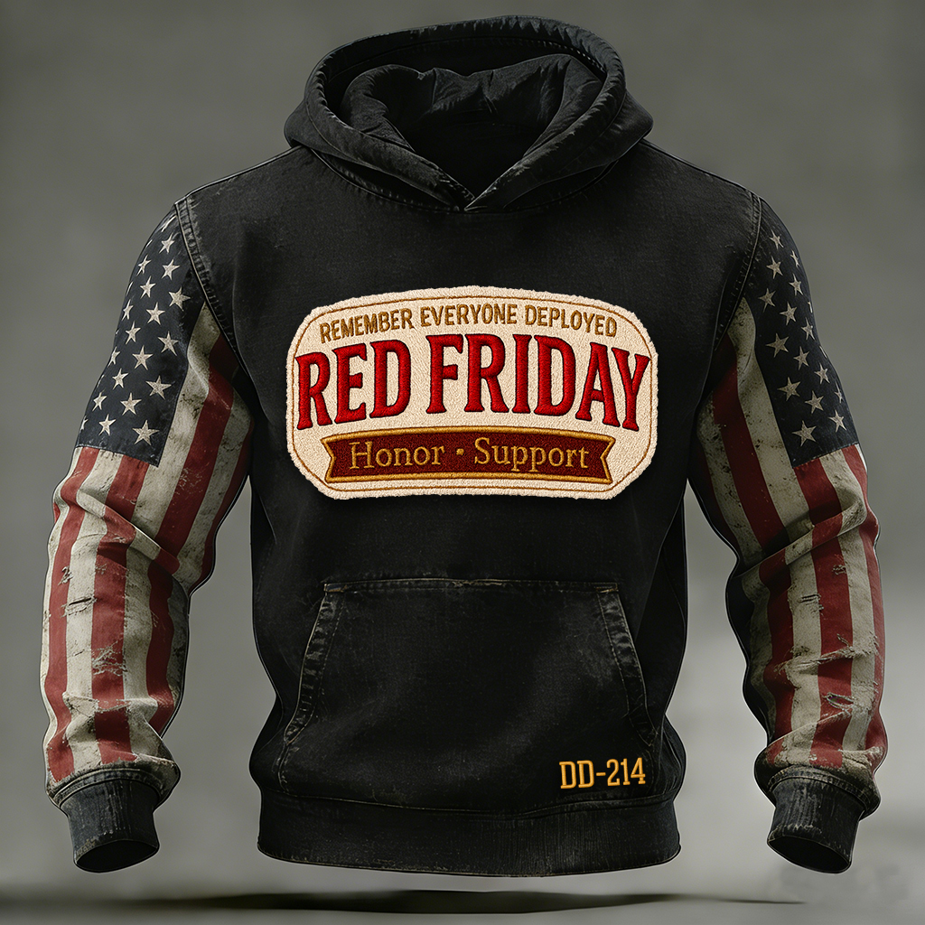 Red Friday Art Print Casual Hoodie